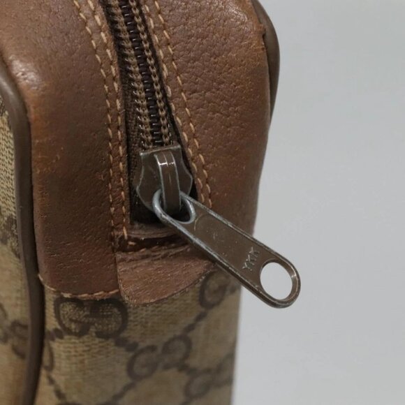 GUCCI GG Supreme Web Sherry Line Bag PVC Beige Brown - Picture 8 of 16